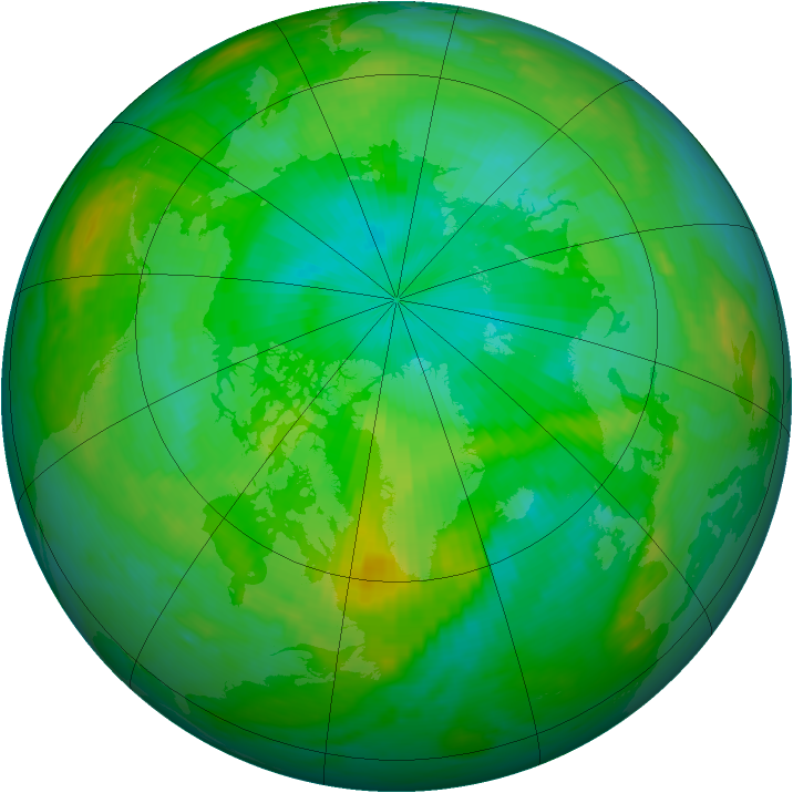 Arctic ozone map for 28 July 1983